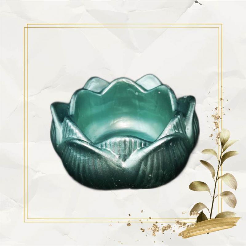 Kicsi Lótuszvirág tálka - Zöldezüst