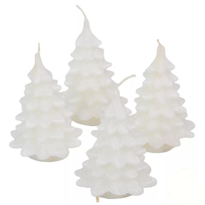 Kontúros Fenyőfa Gyertya 60x100mm - Fehér