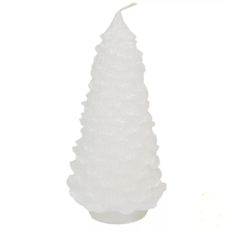 Kontúros Fenyőfa Gyertya 75x145mm - Fehér