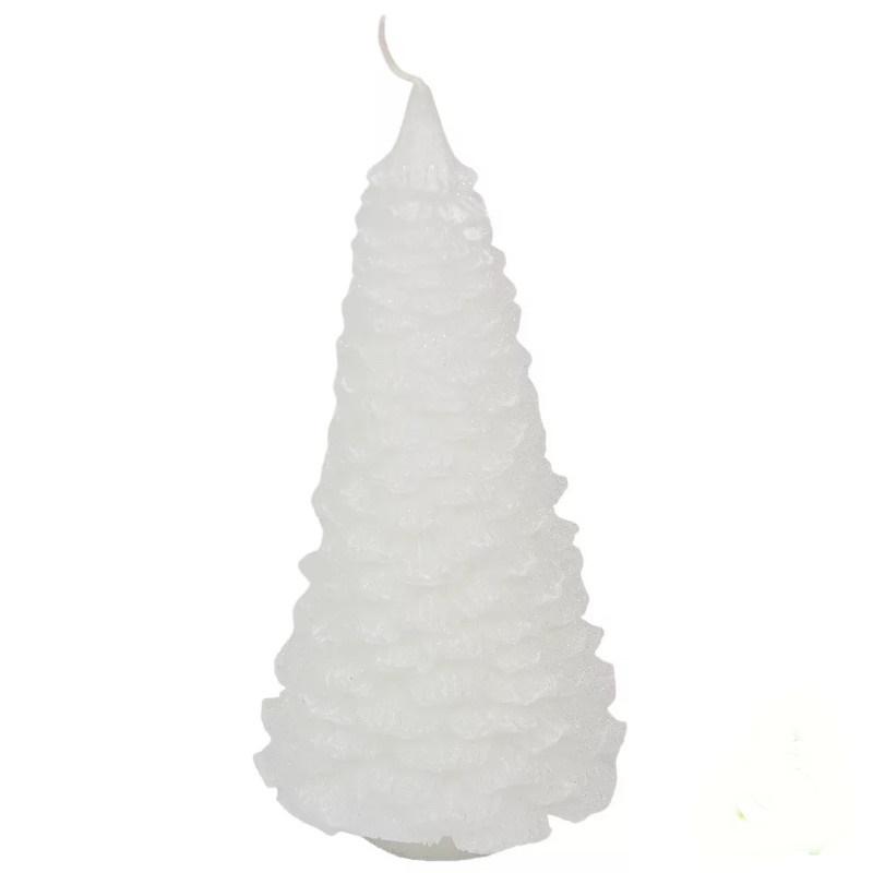 Kontúros Fenyőfa Gyertya 80x220mm - Fehér