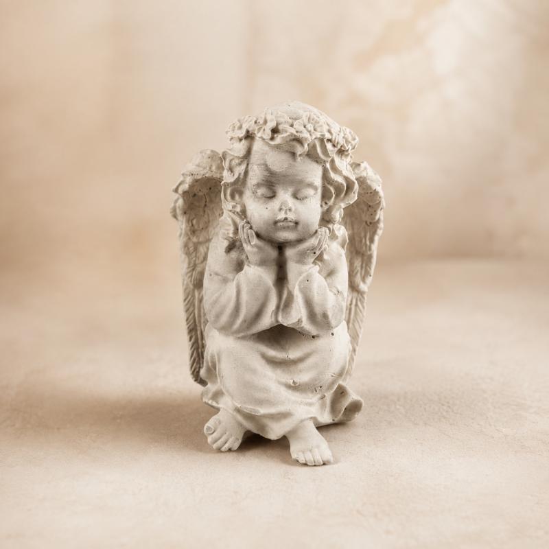 Közepes angyal kerámiapor figura – natúr