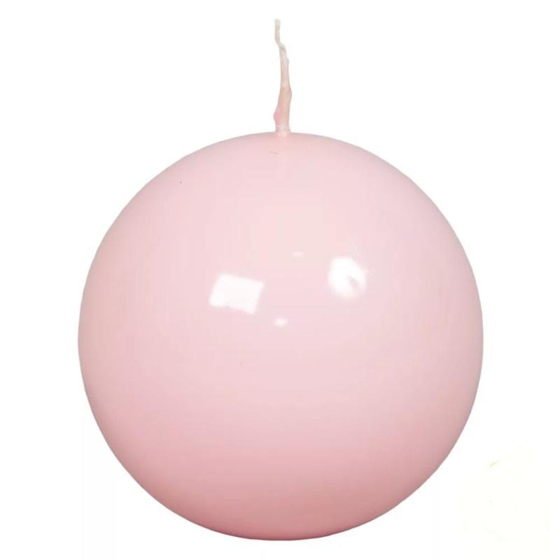 Lakkozott gömb gyertya 80 mm - Rózsaszín