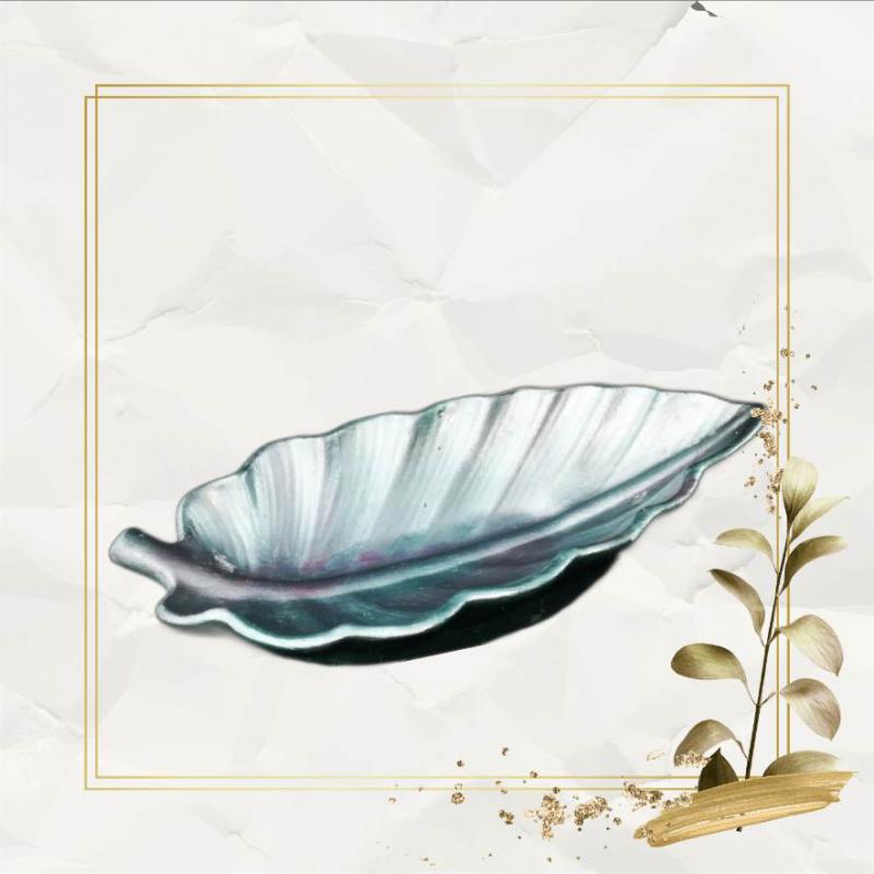 Levél Tálca Közepes - Zöldezüst-piros