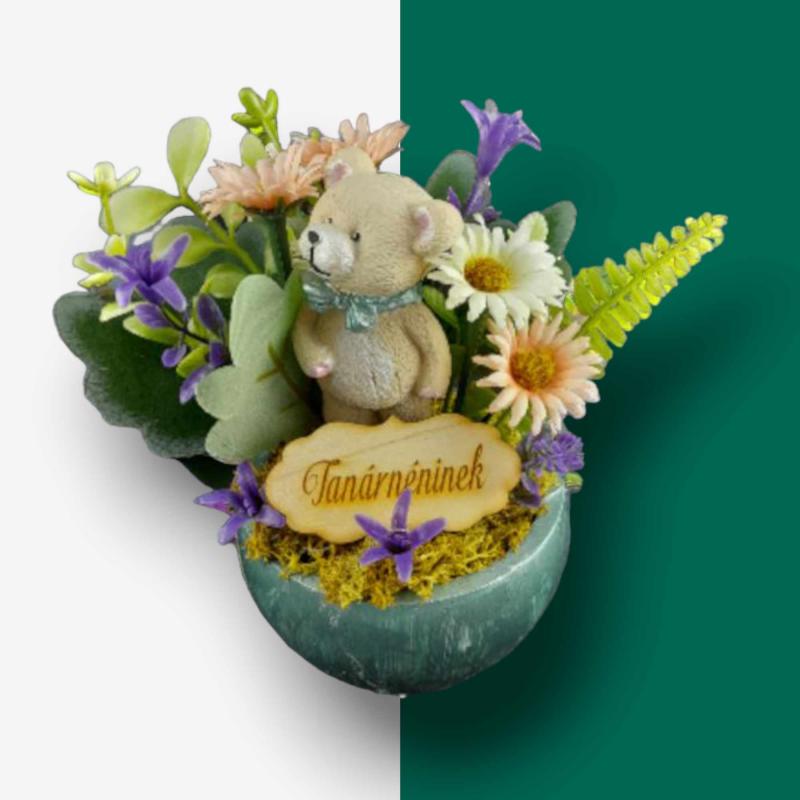 Maci köszöntős asztaldísz