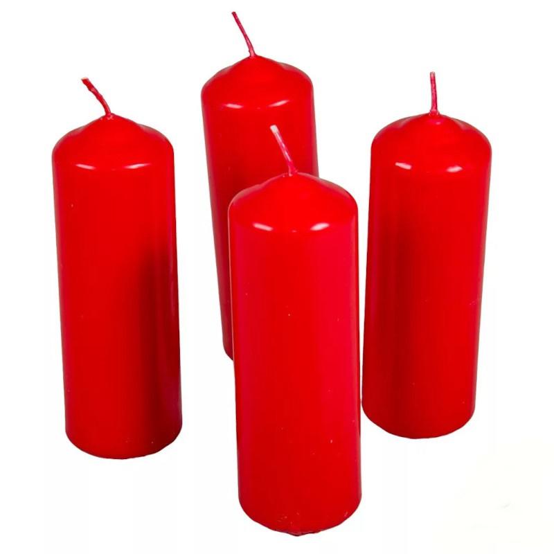 Mártott Henger Gyertya 40x120 mm - Piros