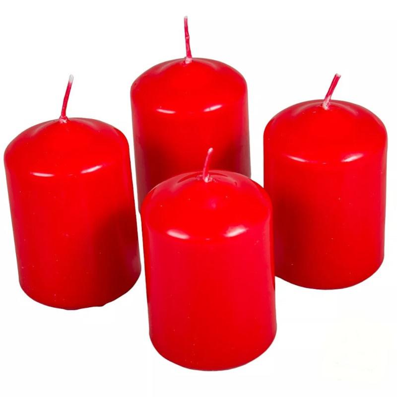 Mártott Henger Gyertya 50x75 mm - Piros