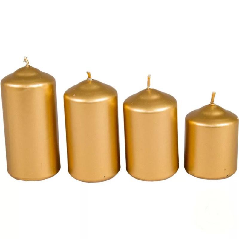 Metál 40 mm Lépcsős Gyertya szett - Arany