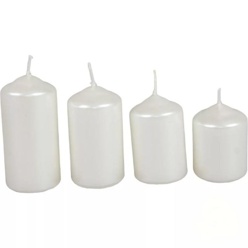 Metál 40 mm Lépcsős Gyertya szett - Ivory