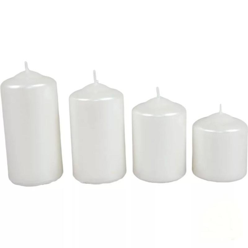 Metál 50 mm Lépcsős Gyertya szett - Fehér