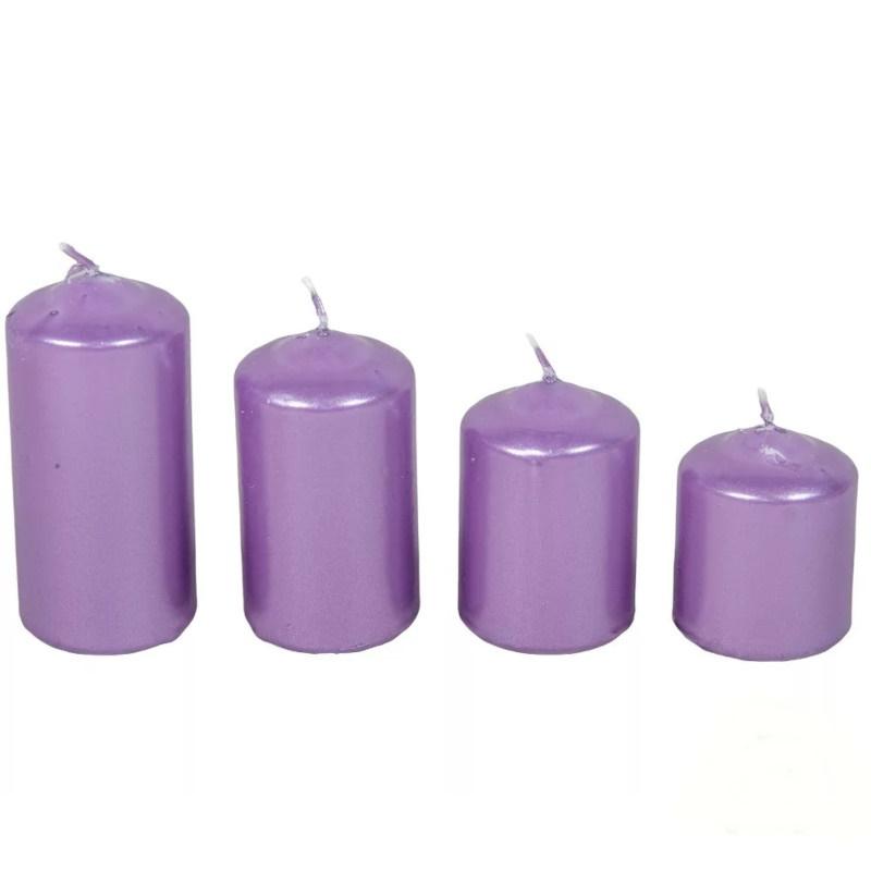 Metál 50 mm Lépcsős Gyertya szett - Lila