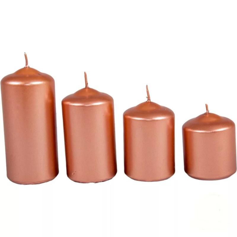 Metál 50 mm Lépcsős Gyertya szett - Rose Gold