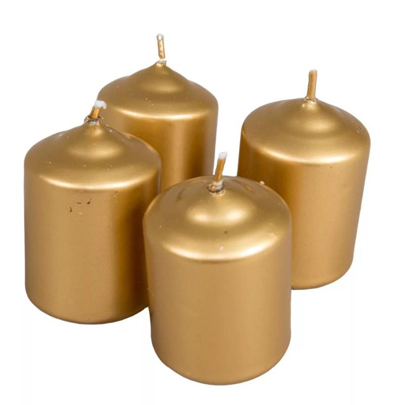 Metál Adventi gyertya szett 40x60mm - Arany