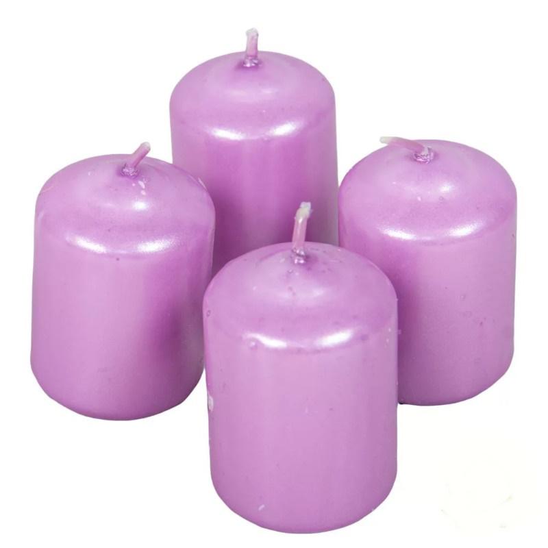 Metál Adventi gyertya szett 40x60mm - Ciklámen