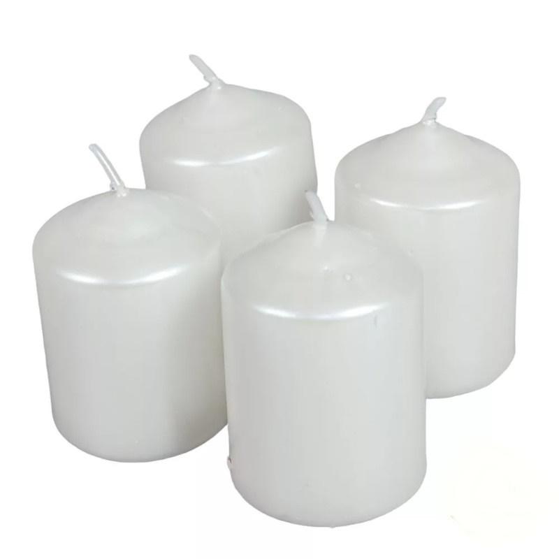 Metál Adventi gyertya szett 40x60mm - Fehér