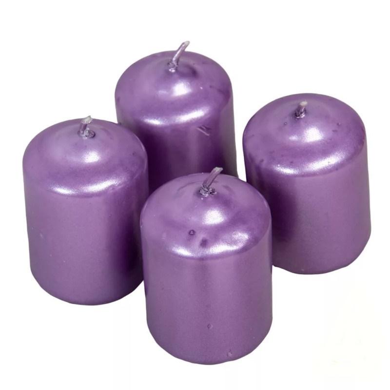 Metál Adventi gyertya szett 40x60mm - Lila