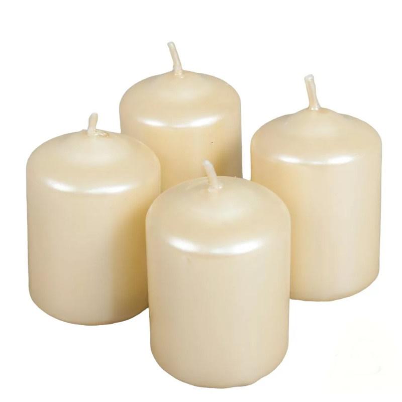 Metál Adventi gyertya szett 40x60mm - Púder