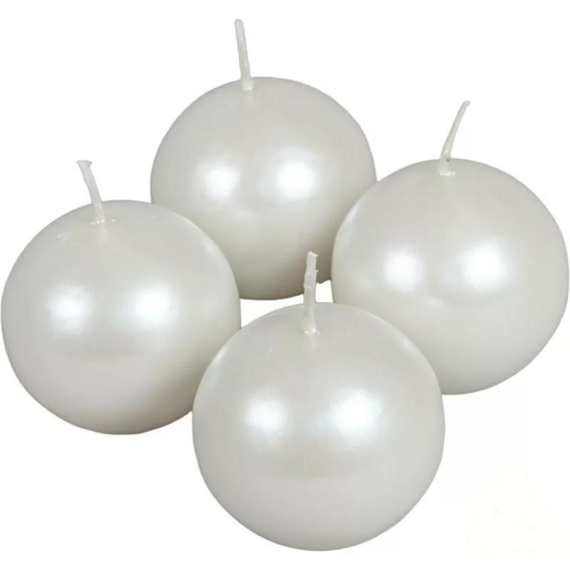 Metál Gömb gyertya 60 mm - Fehér