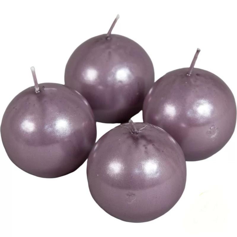 Metál Gömb gyertya 60 mm - Halvány Lila