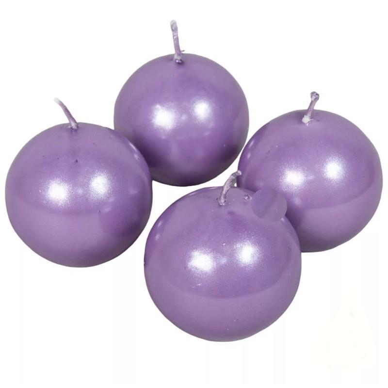 Metál Gömb gyertya 60 mm - Lila