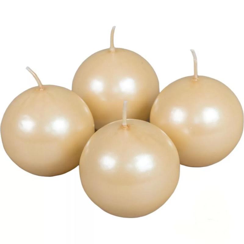 Metál Gömb gyertya 60 mm - Púder