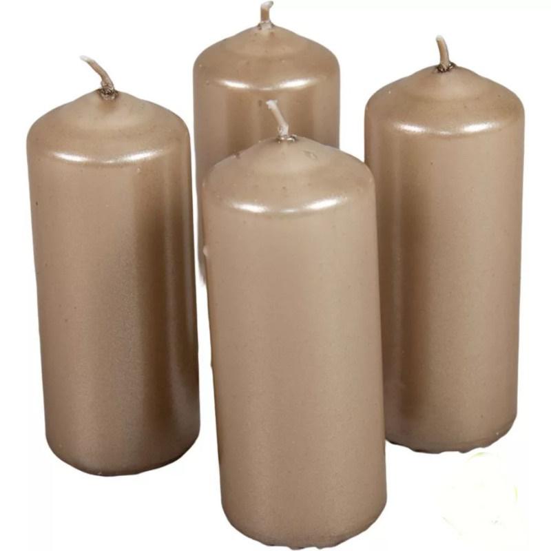 Metál henger gyertya szett 40x100mm - Homok