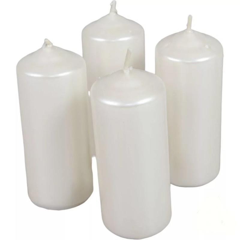 Metál henger gyertya szett 40x100mm - Ivory