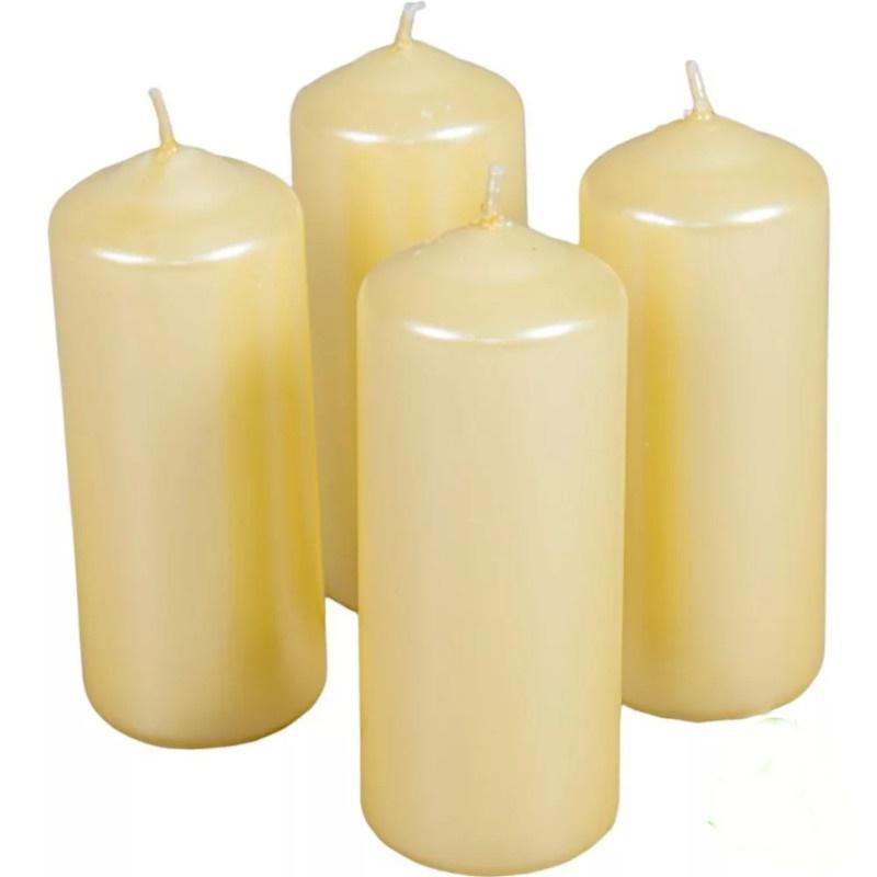 Metál henger gyertya szett 40x100mm - Krém