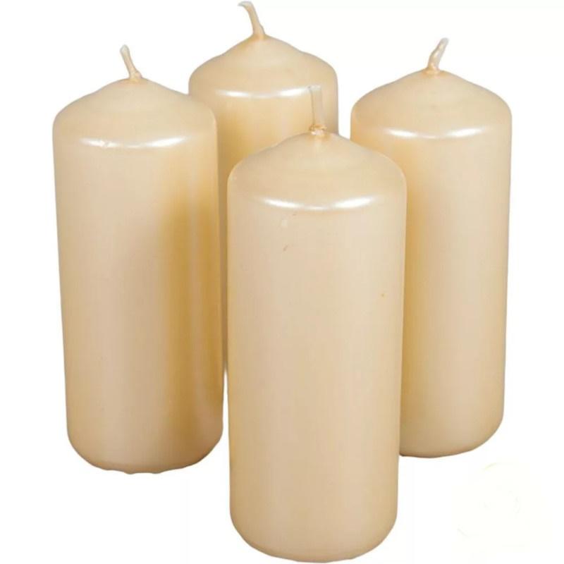 Metál henger gyertya szett 40x100mm - Púder