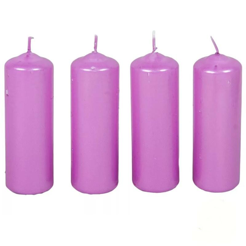 Metál henger gyertya szett 40x120mm - Ciklámen