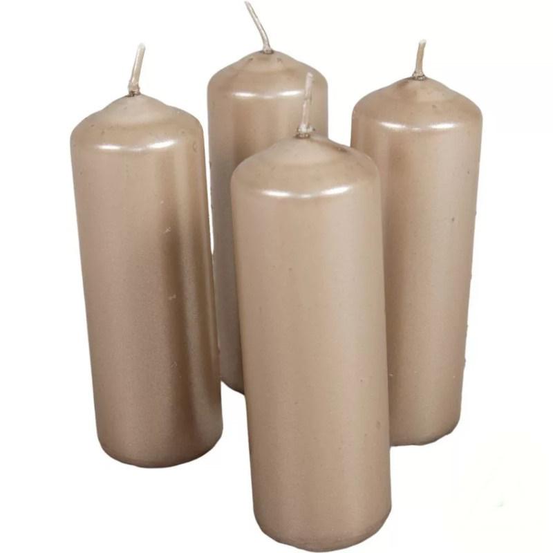 Metál henger gyertya szett 40x120mm - Homok