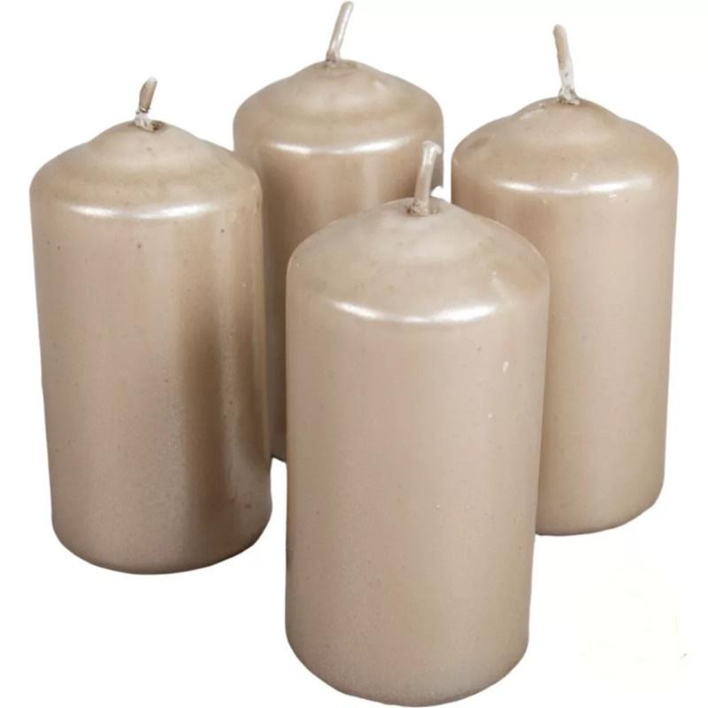 Metál henger gyertya szett 40x80mm - Homok