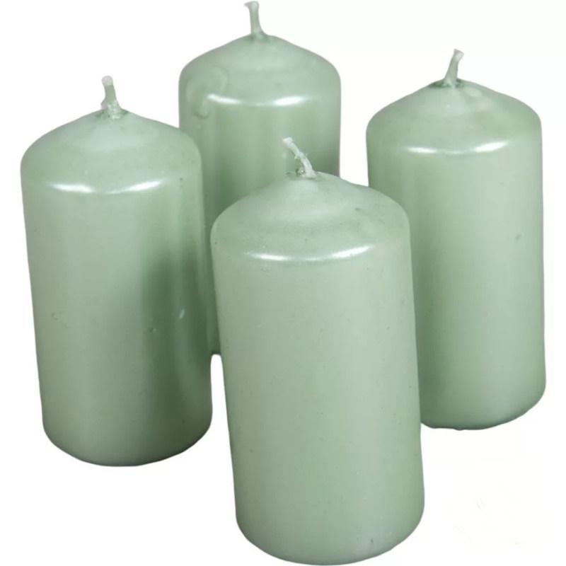 Metál henger gyertya szett 40x80mm - Menta