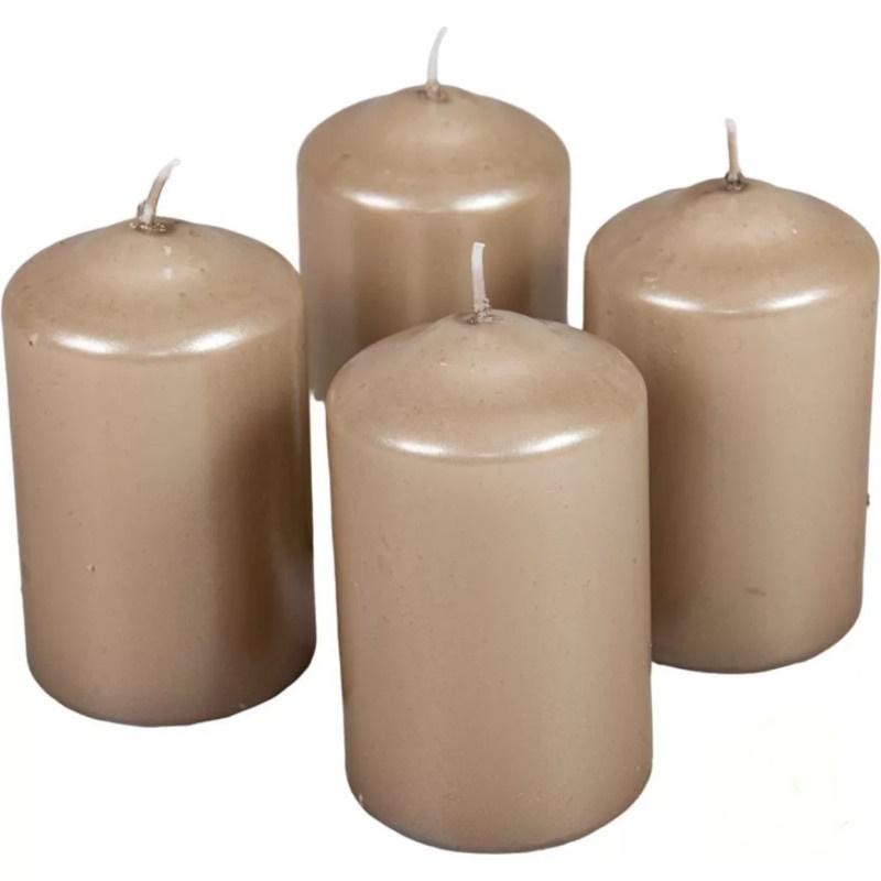 Metál henger gyertya szett 60x100mm - Homok