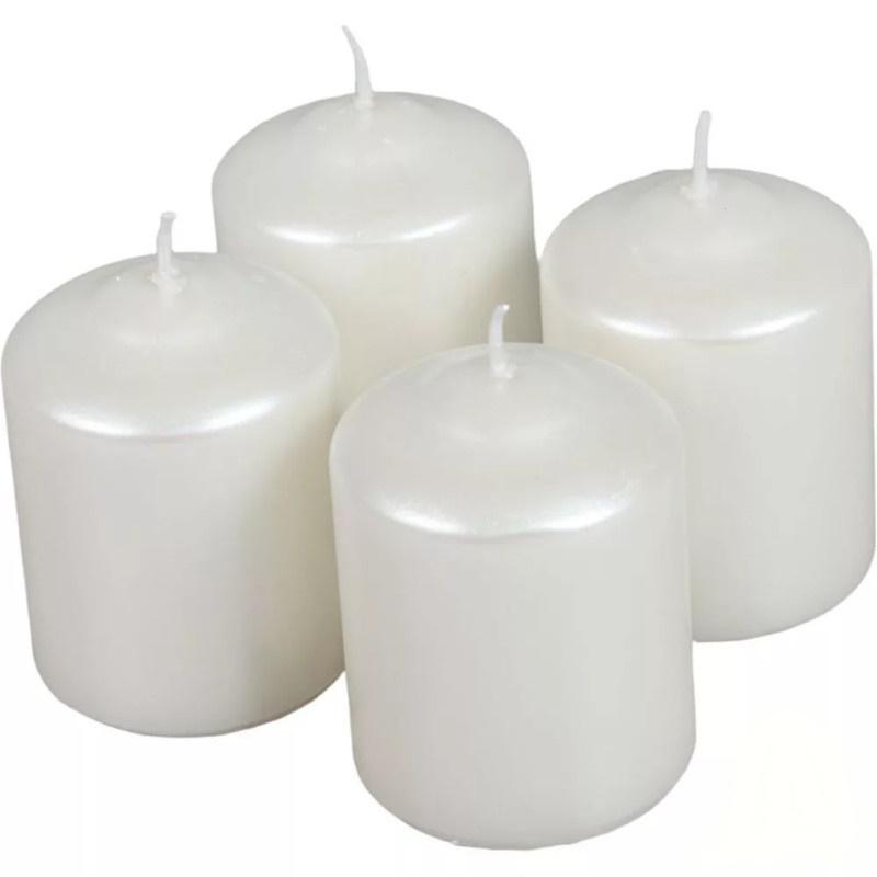 Metál henger gyertya szett 60x80mm - Ivory