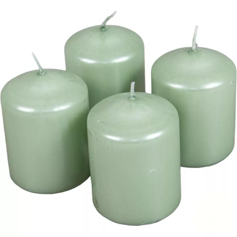 Metál henger gyertya szett 60x80mm - Menta