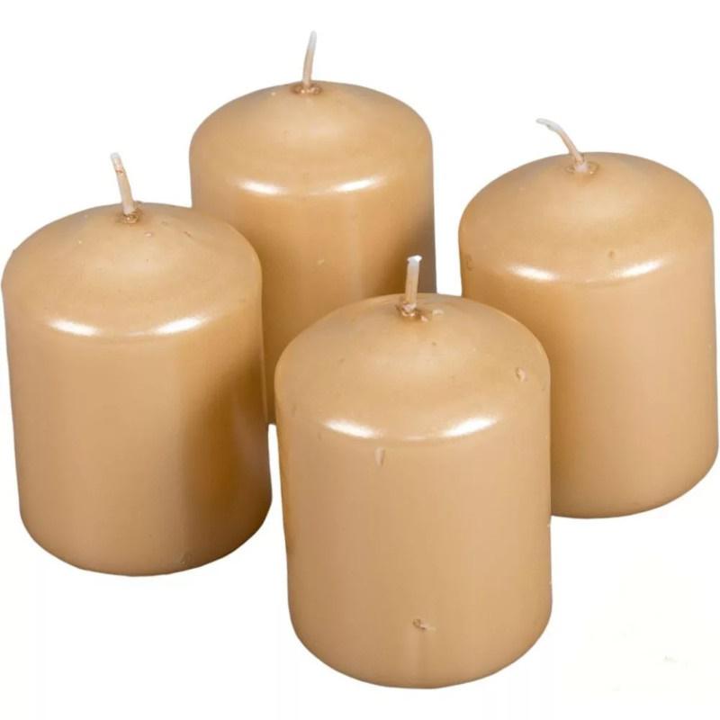 Metál henger gyertya szett 60x80mm - Pezsgő