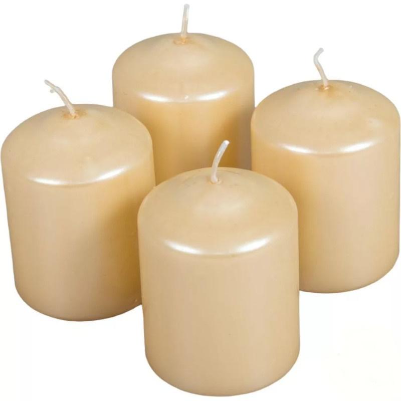 Metál henger gyertya szett 60x80mm - Púder