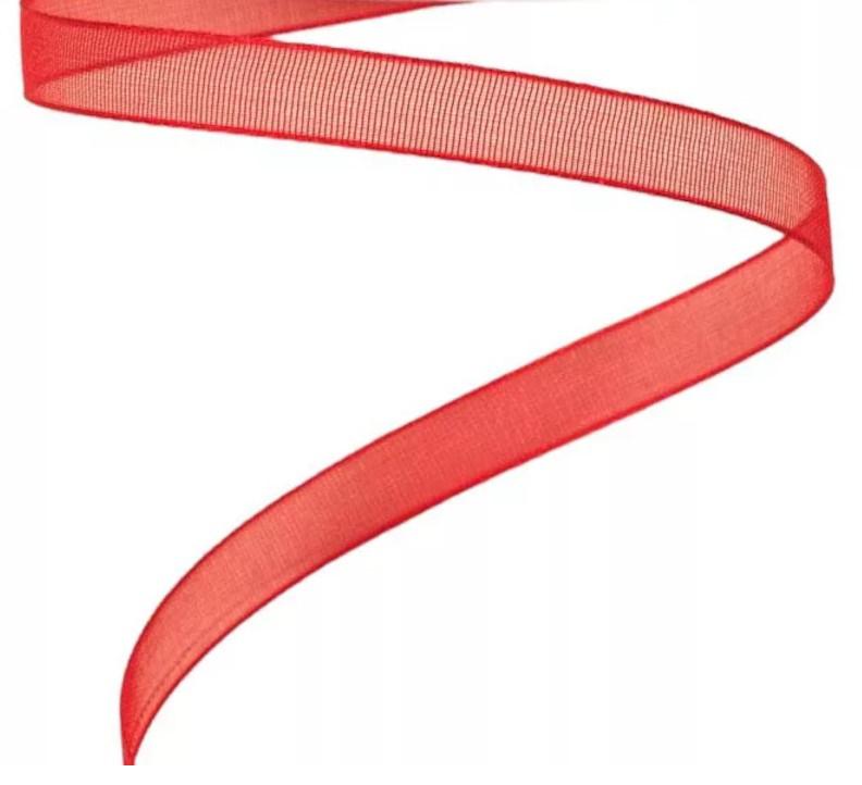 Organza szalag 6mmx20m - Piros