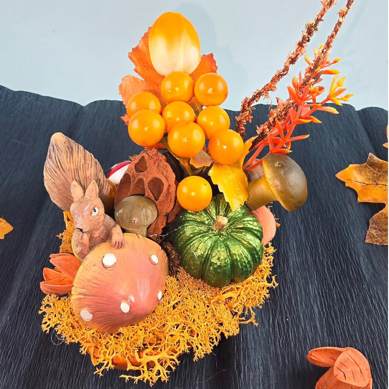 Őszi Mókusos asztaldísz 01