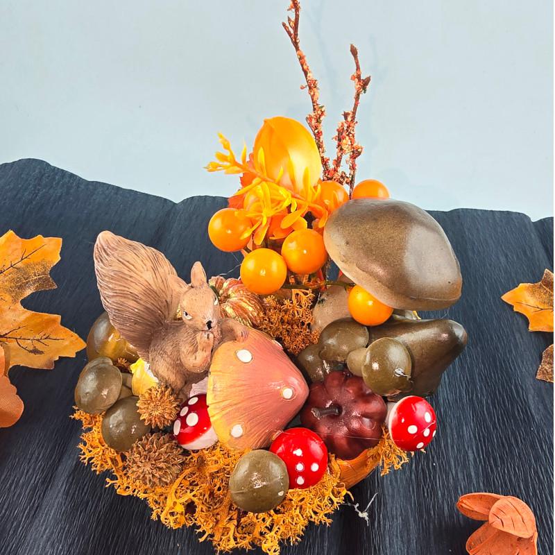 Őszi Mókusos asztaldísz 02