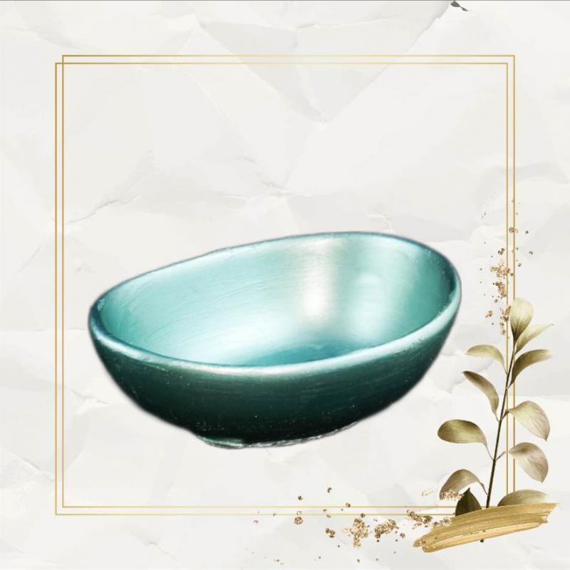 Ovális Tálka - Zöldezüst