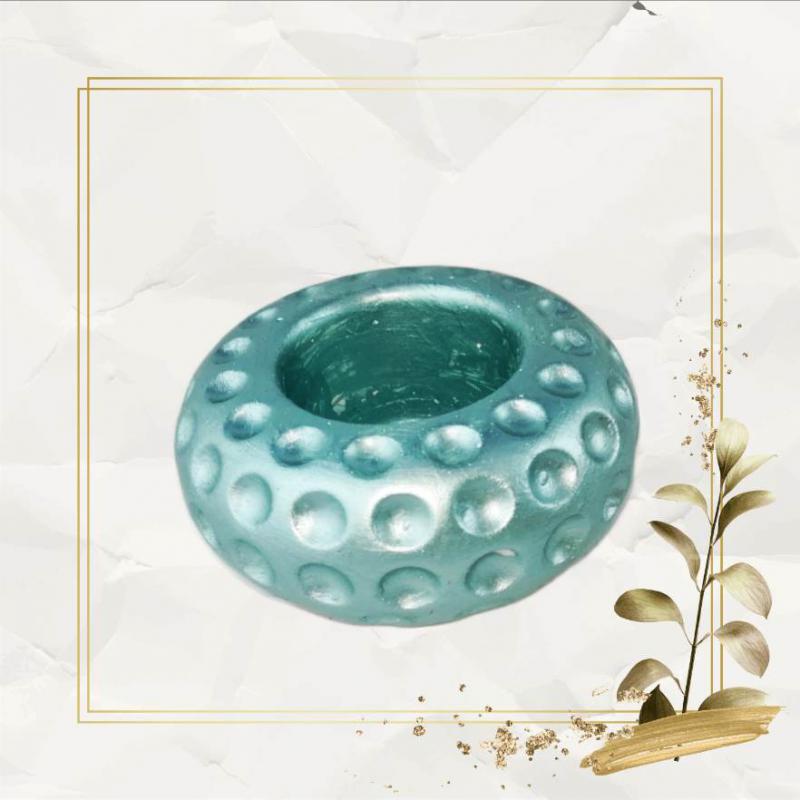 Pöttyös Mécsestartó - Zöldezüst