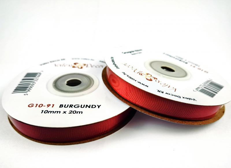 Ripsz szalag 10mmx20m - Bordó