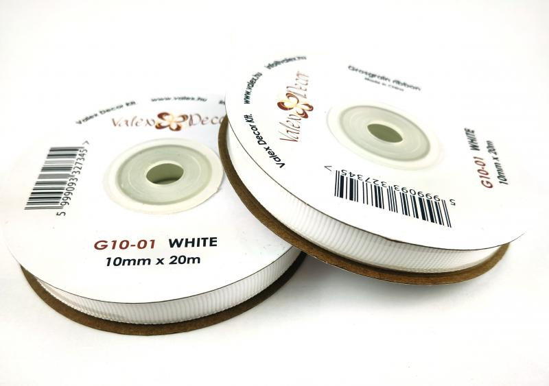 Ripsz szalag 10mmx20m - Fehér