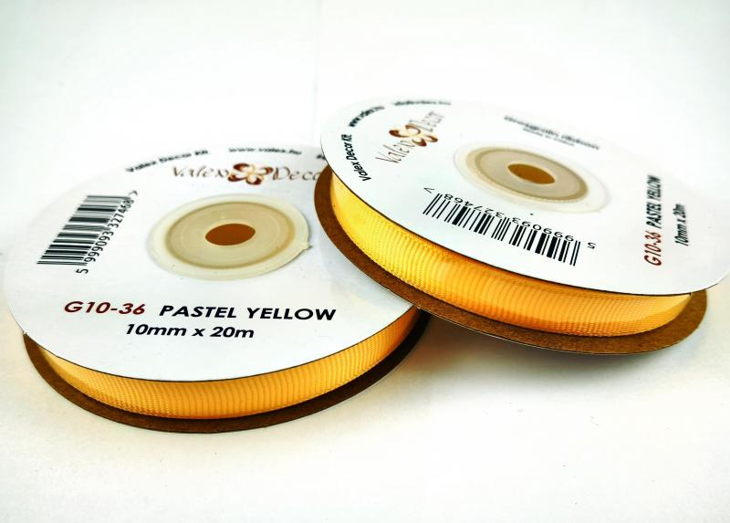 Ripsz szalag 10mmx20m - Pasztell sárga