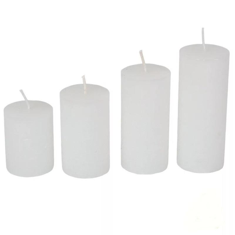 Rusztikus 40 mm Lépcsős Gyertya szett - Fehér