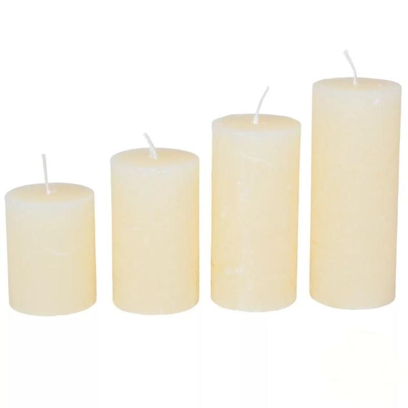 Rusztikus 40 mm Lépcsős Gyertya szett - Krém