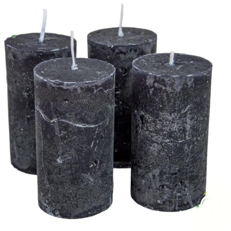 Rusztikus Gyertya 40 x 75 mm - Fekete szett