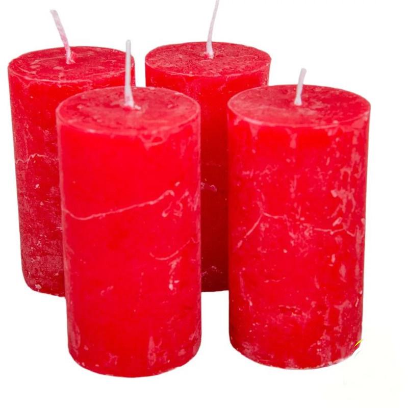 Rusztikus Gyertya 40 x 75 mm - Piros szett
