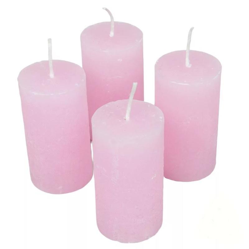 Rusztikus Gyertya 40 x 75 mm - Rózsaszín szett